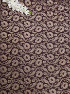 Brown Banarasi Silk Fabric ( 1 Mtr ) - Luxurion World