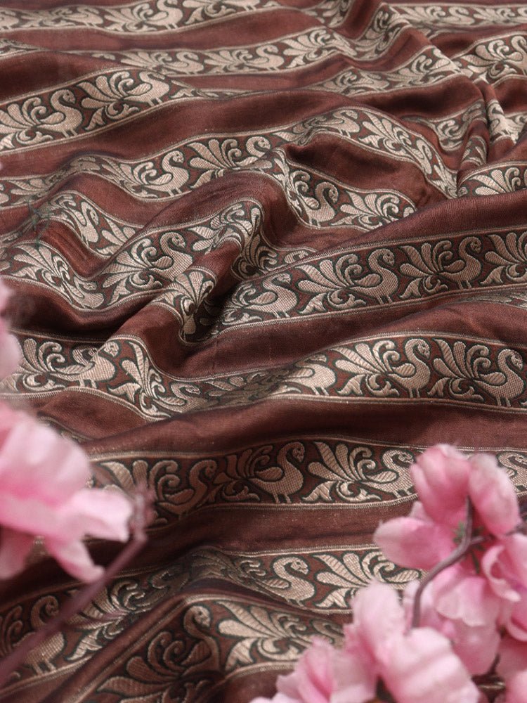 Brown Banarasi Silk Fabric ( 1 Mtr )