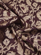 Brown Banarasi Silk Fabric ( 1 Mtr ) - Luxurion World