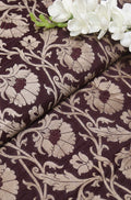 Brown Banarasi Silk Fabric ( 1 Mtr ) - Luxurion World