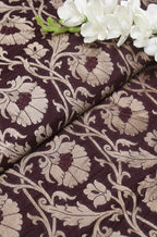 Brown Banarasi Silk Fabric ( 1 Mtr ) - Luxurion World