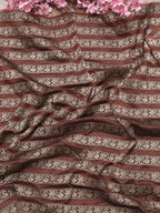 Brown Banarasi Silk Fabric ( 1 Mtr ) - Luxurion World