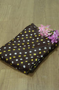 Brown Bandhani Pure Gajji Silk Fabric ( 1 Mtr ) - Luxurion World