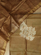 Brown Bhagalpur Pure Tussar Silk Unstitched Suit Set - Luxurion World
