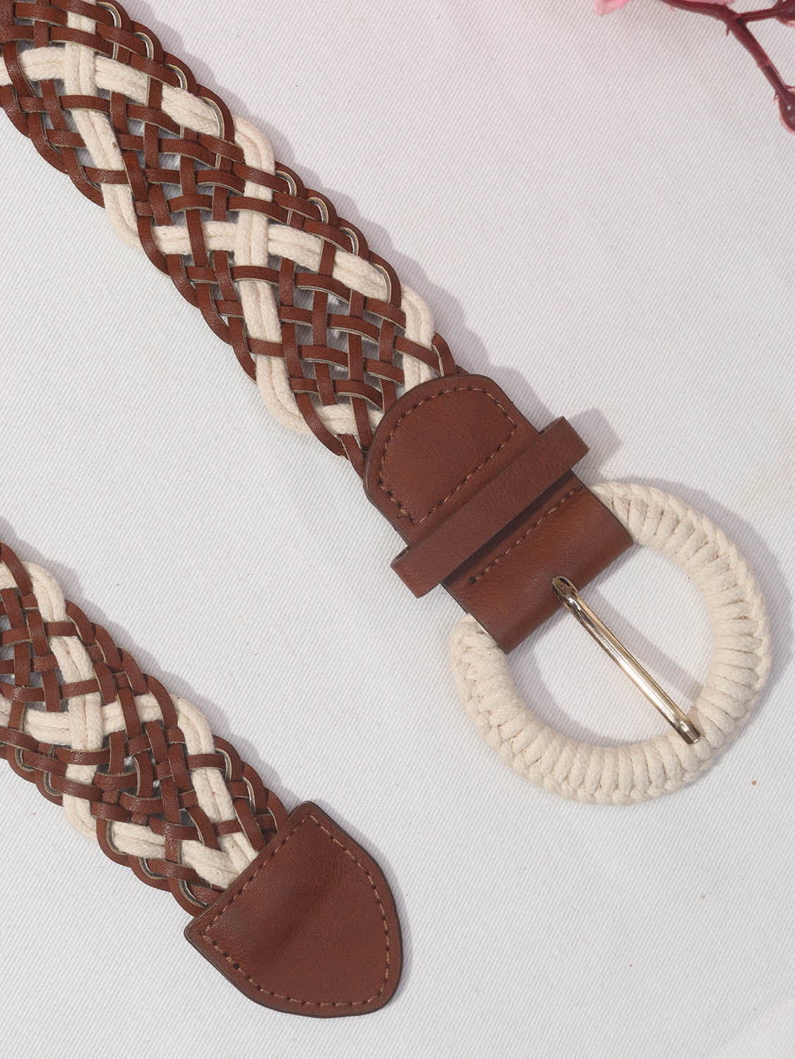Braided Faux Leather Belt with Cord Buckle - Professional Accessory - Luxurion World