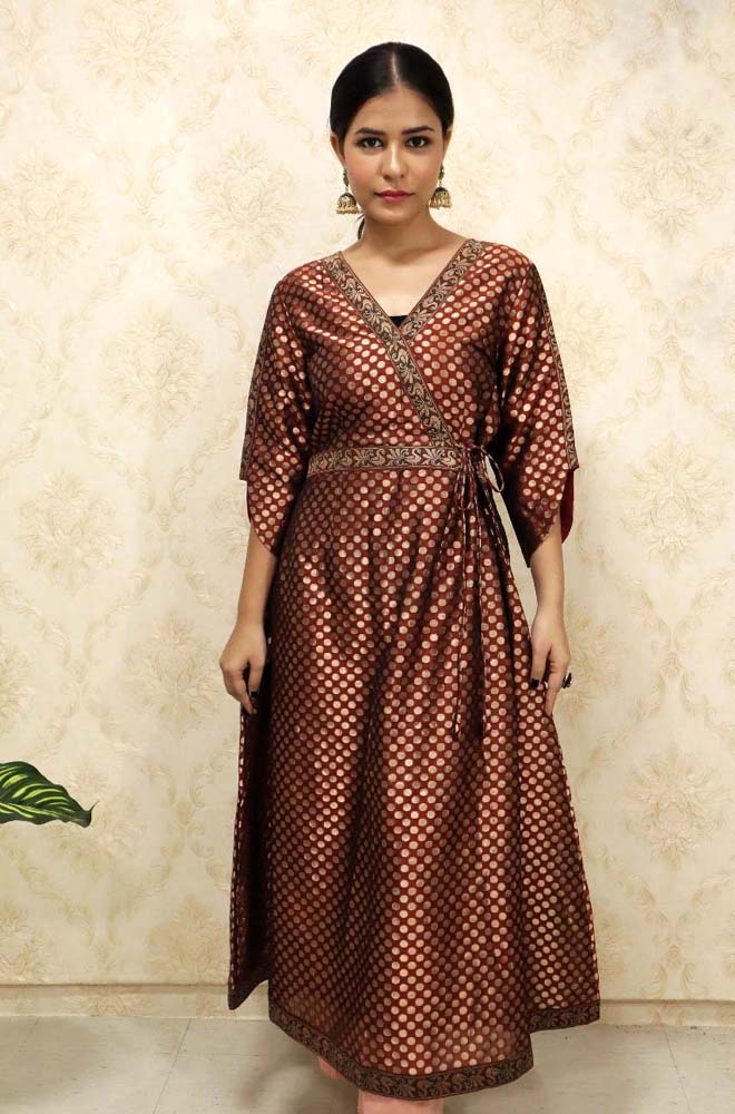 Brown Brocade Silk Suit - Luxurion World