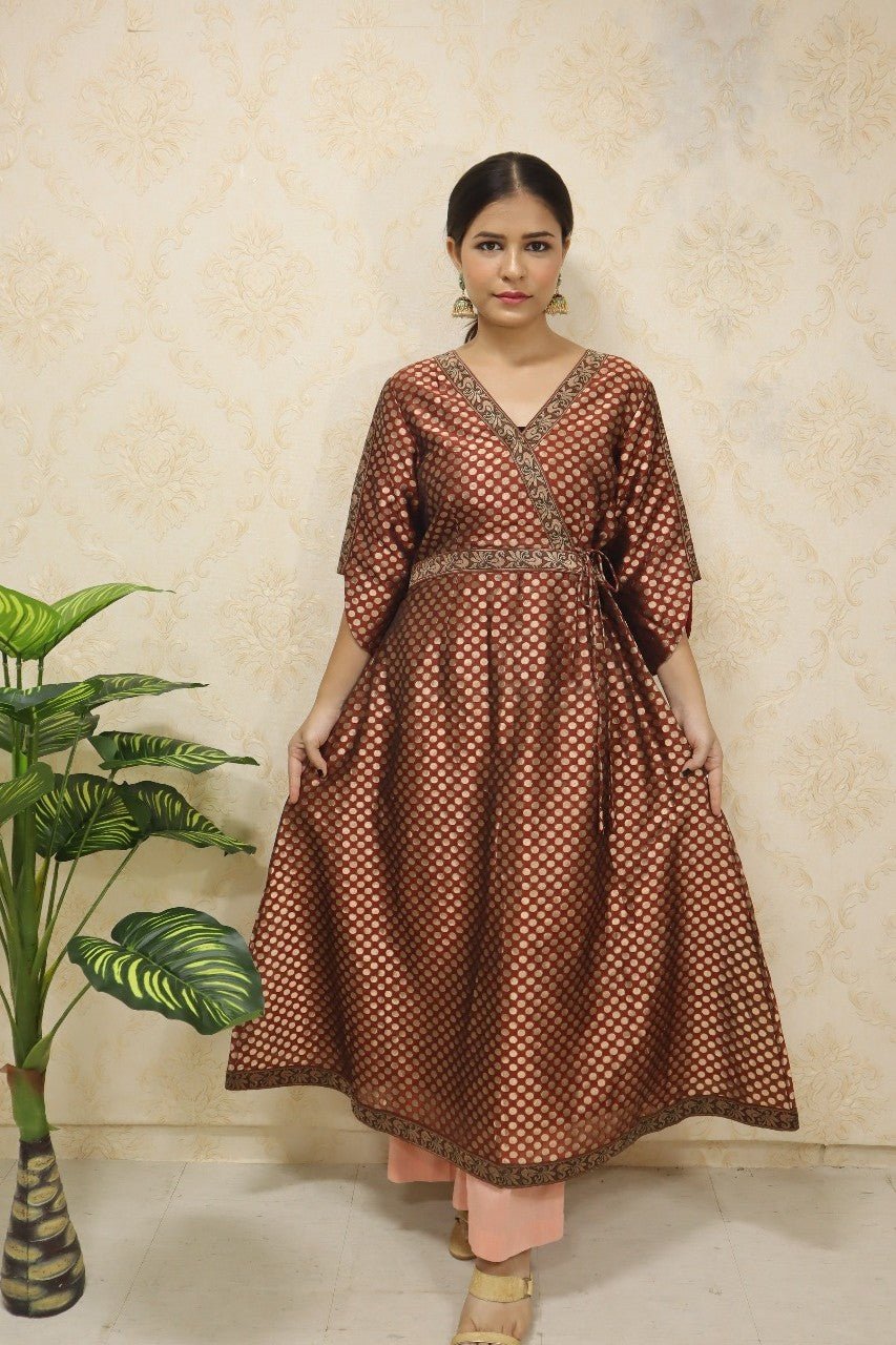 Brown Brocade Silk Suit - Luxurion World