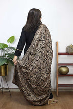 Brown Embroidered Trendy Velvet Dupatta - Luxurion World