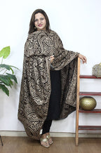 Brown Embroidered Trendy Velvet Dupatta - Luxurion World
