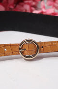 Stylish Brown Faux Leather Belt: Elastic Buckle Accessory - Luxurion World