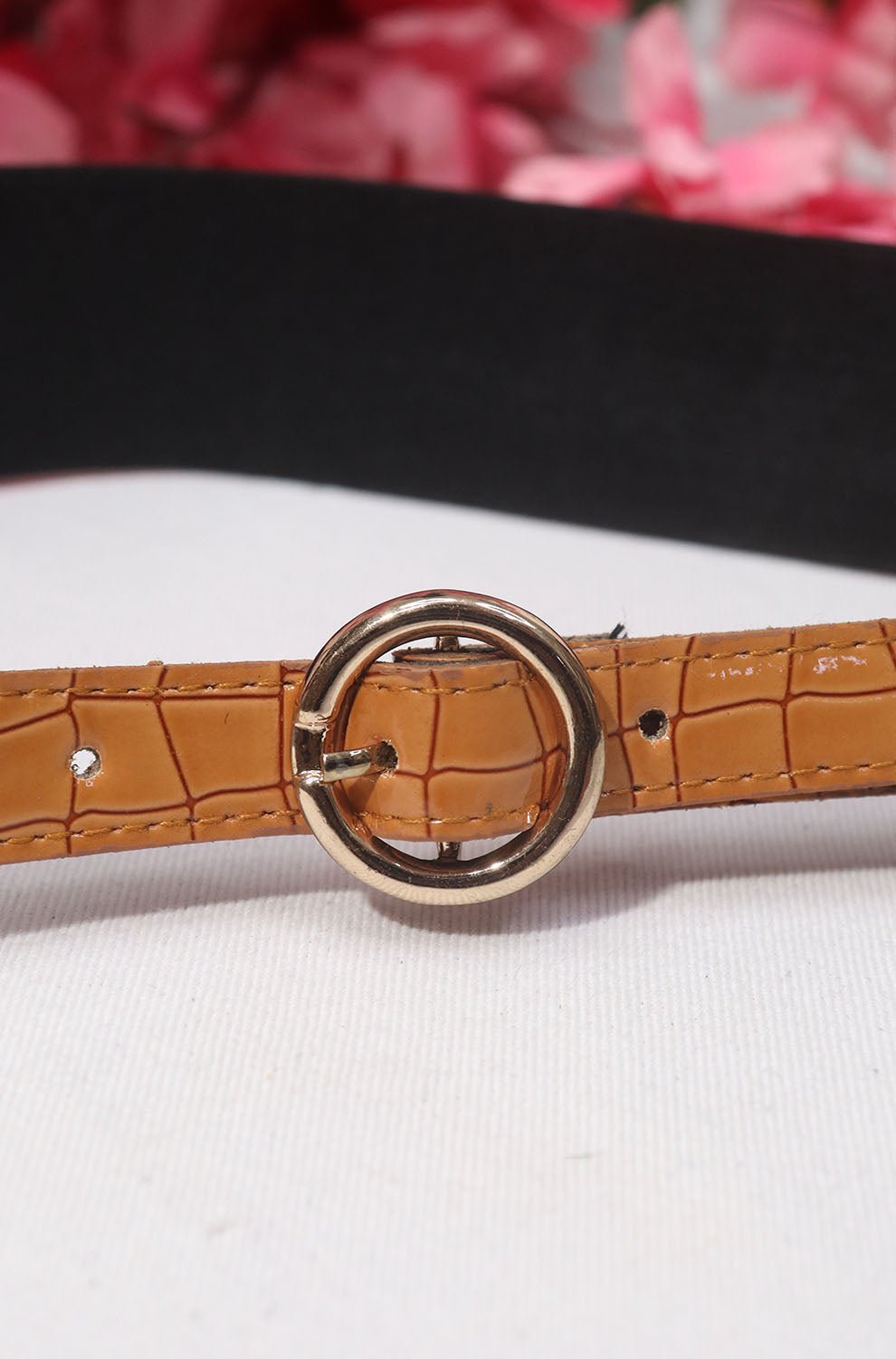 Stylish Brown Faux Leather Belt: Elastic Buckle Accessory - Luxurion World