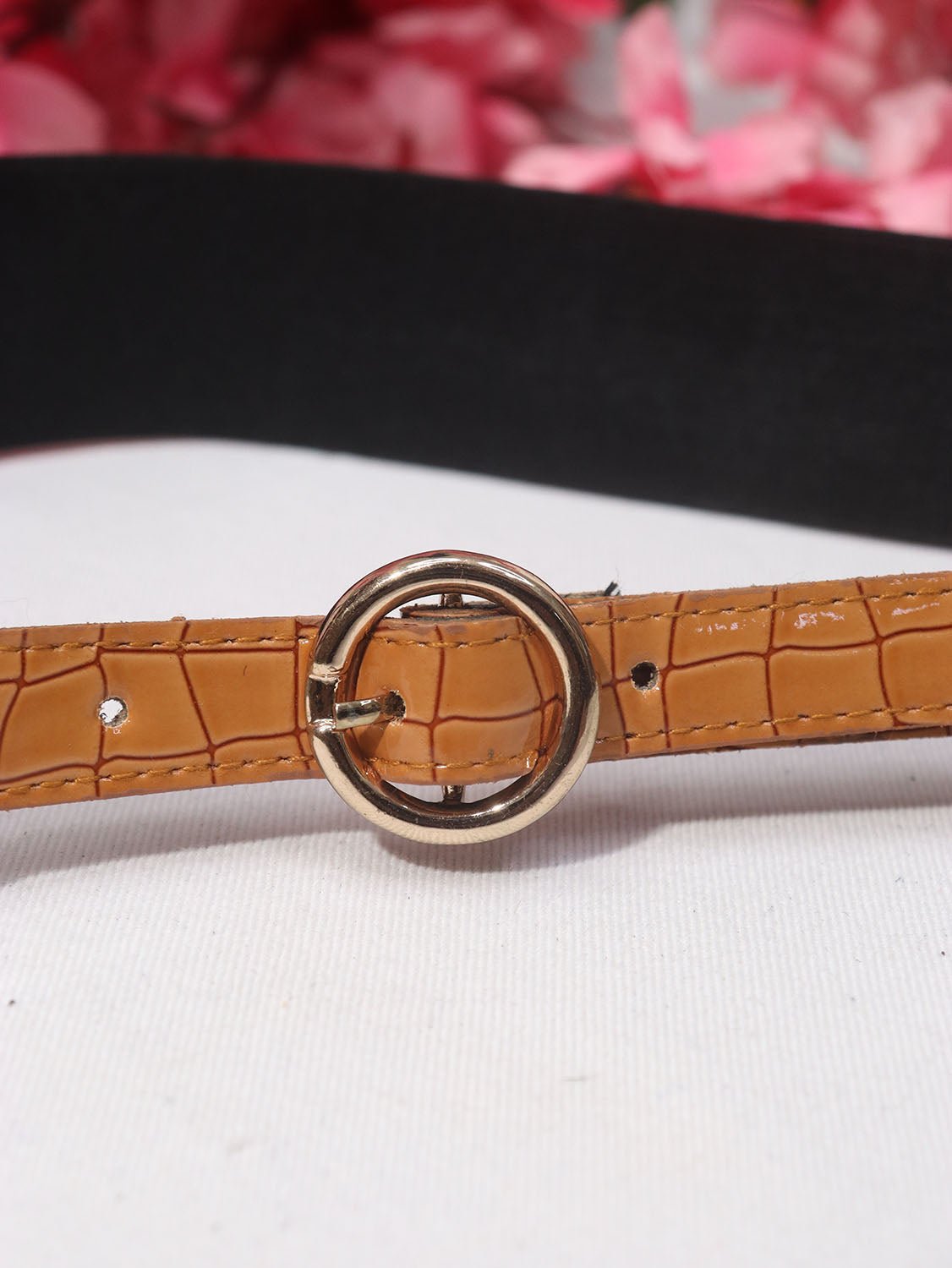 Stylish Brown Faux Leather Belt: Elastic Buckle Accessory - Luxurion World