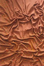 Brown Hand Embroidered Kashmiri Sozni Work Crepe Saree - Luxurion World