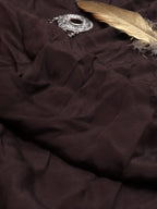 Brown Plain Crepe Fabric ( 1 mtr) - Luxurion World