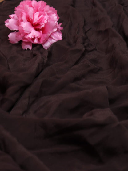 Brown Plain Crepe Fabric ( 1 mtr)