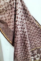 Brown Shibori Cotton Silk Dupatta - Luxurion World