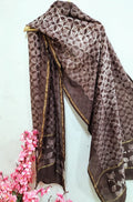 Brown Shibori Cotton Silk Dupatta - Luxurion World