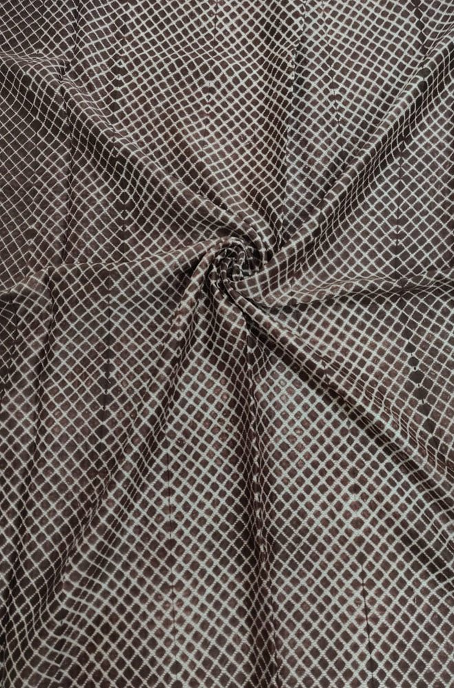 Brown Shibori Cotton Silk Fabric ( 2.5 Mtr ) - Luxurion World