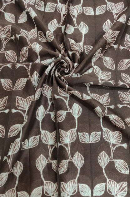 Brown Shibori Cotton Silk Fabric ( 2.5 Mtr )