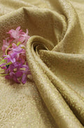 Cream Banarasi Silk Brocade Fabric (0.75 Mtr) - Luxurion World