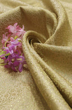 Cream Banarasi Silk Brocade Fabric (0.75 Mtr) - Luxurion World