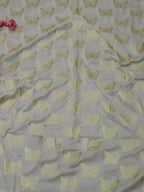 Cream Banarasi Silk Fabric (1 Mtr) - Luxurion World