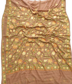 Cream Embroidered Kashmiri Aari Work Georgette Floral Design Saree - Luxurion World