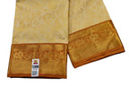 Cream Handloom Kanjeevaram Pure Silk Saree - Luxurion World