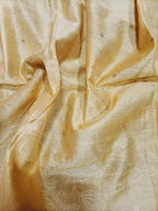 Cream Plain Chanderi Silk Fabric ( 0.5 Mtr) - Luxurion World