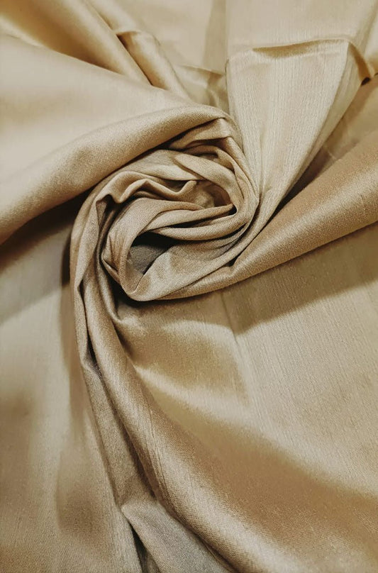 Cream Plain Cotton Silk Fabric ( 0.5 Mtr) - Luxurion World