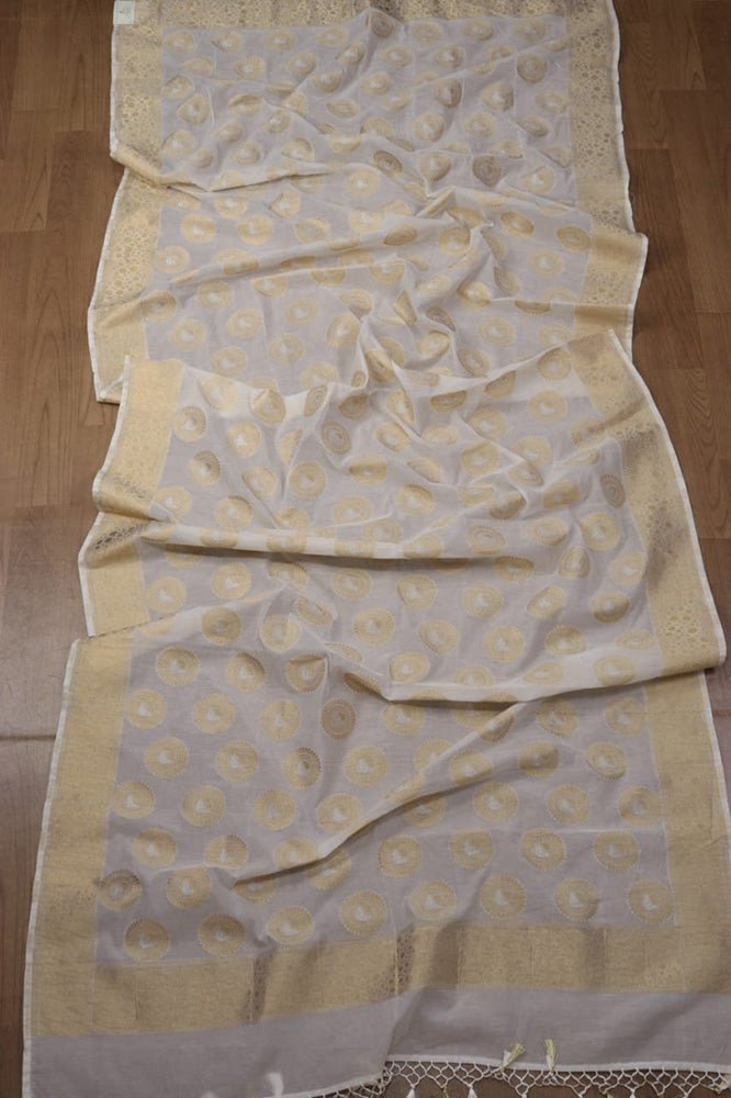 Dyeable Banarasi Chanderi Silk Dupatta - Luxurion World