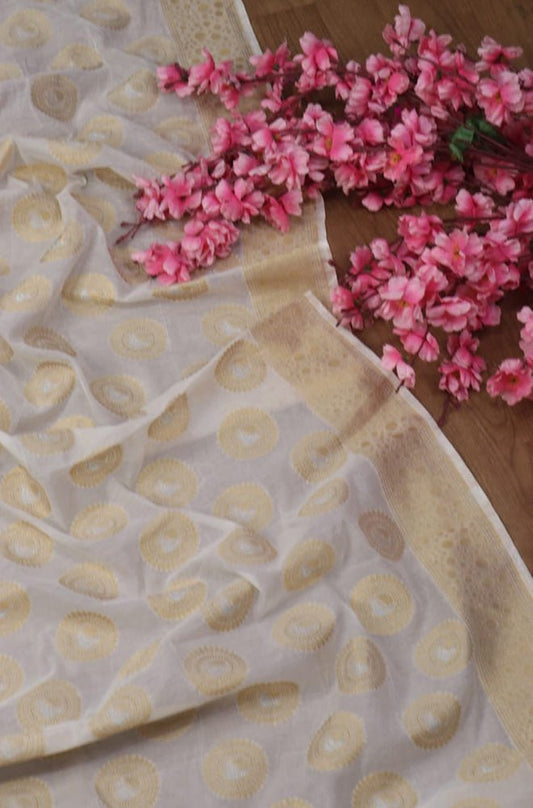 Dyeable Banarasi Chanderi Silk Dupatta - Luxurion World