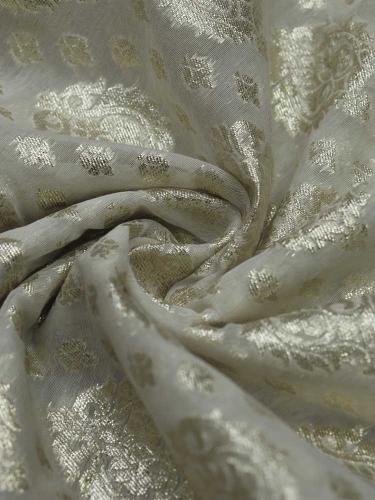 Dyeable Banarasi Chanderi Silk Fabric ( 1 Mtr ) - Luxurion World