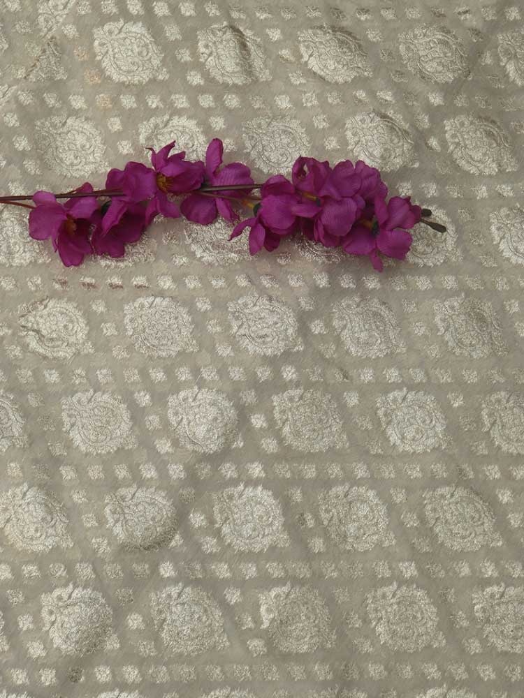 Dyeable Banarasi Chanderi Silk Fabric ( 1 Mtr ) - Luxurion World