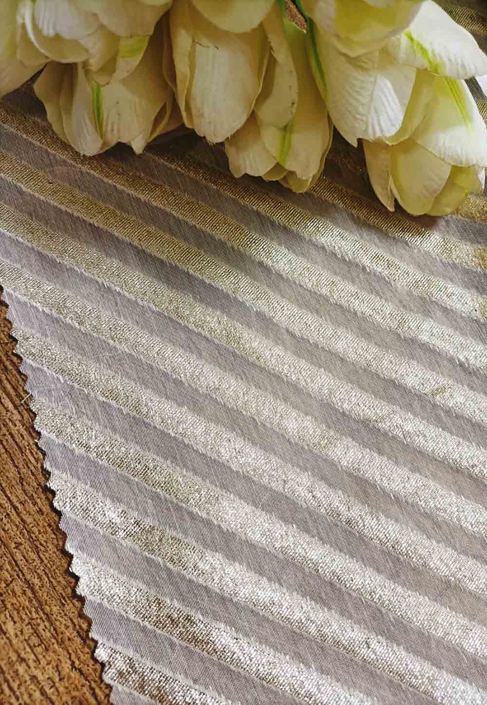 Dyeable Banarasi Chanderi Silk Fabric ( 1 Mtr ) - Luxurion World