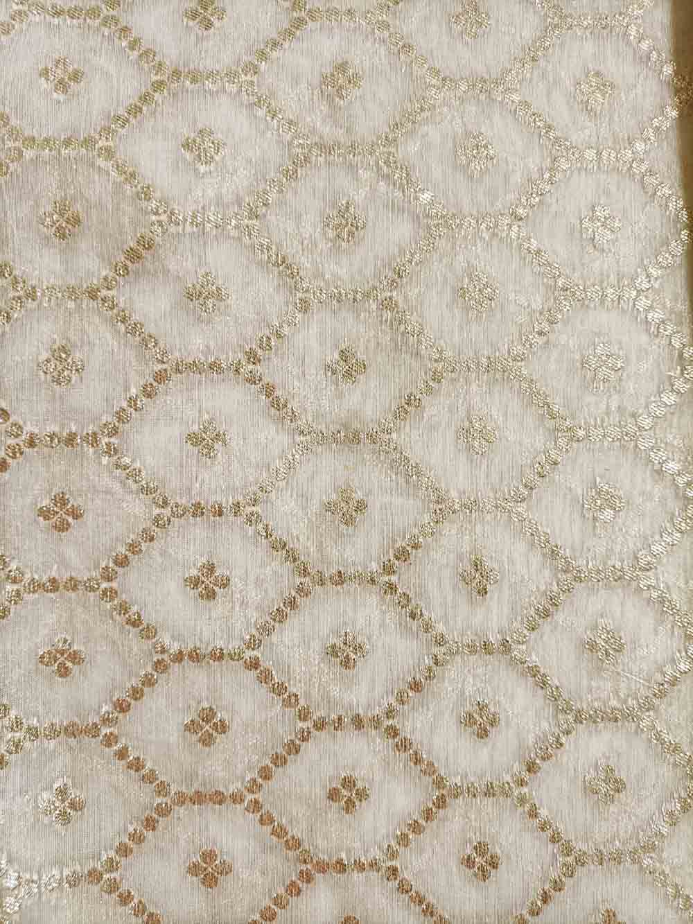 Dyeable Banarasi Chanderi Silk Fabric ( 1 Mtr ) - Luxurion World