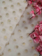 Dyeable Banarasi Chanderi Silk Polka Dots Fabric ( 0.75 Mtr ) - Luxurion World
