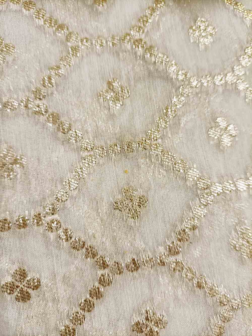 Dyeable Banarasi Chanderi Silk Fabric ( 1 Mtr ) - Luxurion World