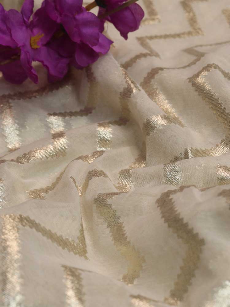 Dyeable Banarasi Chanderi Silk Fabric ( 0.60 Mtr ) - Luxurion World
