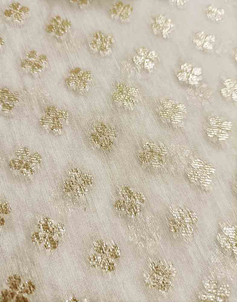 Dyeable Banarasi Chanderi Silk Fabric ( 1 Mtr ) - Luxurion World