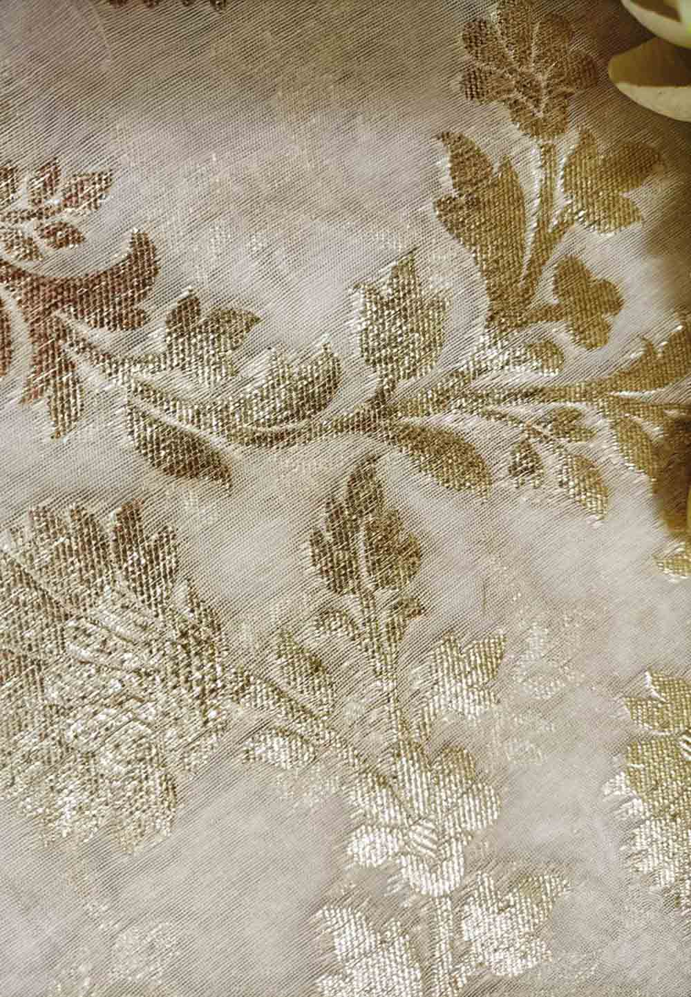 Dyeable Banarasi Chanderi Silk Fabric ( 1 Mtr ) - Luxurion World