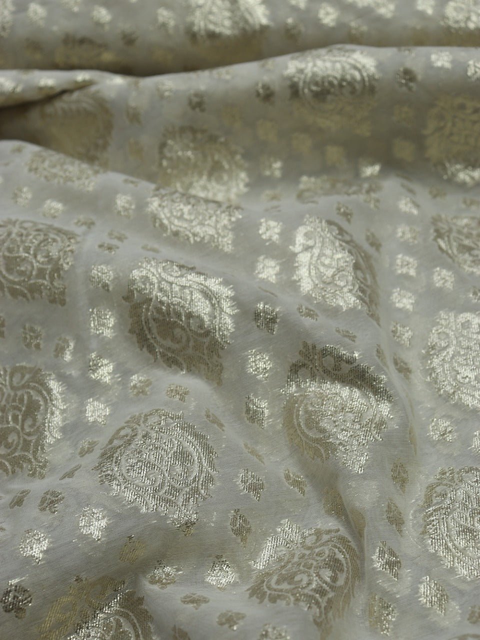 Dyeable Banarasi Chanderi Silk Fabric ( 1 Mtr ) - Luxurion World