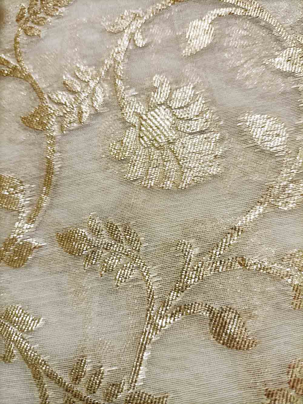 Dyeable Banarasi Chanderi Silk Fabric ( 1 Mtr ) - Luxurion World