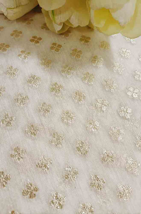 Dyeable Banarasi Chanderi Silk Fabric ( 1 Mtr ) - Luxurion World