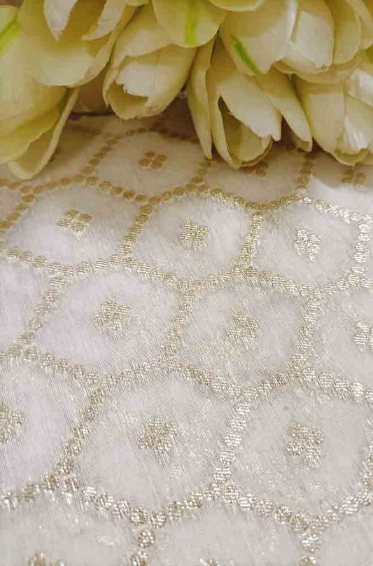 Dyeable Banarasi Chanderi Silk Fabric ( 1 Mtr ) - Luxurion World