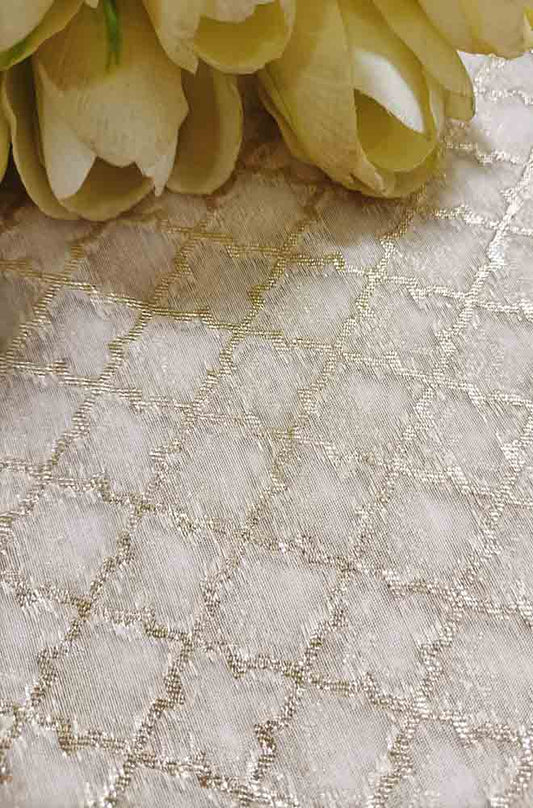 Dyeable Banarasi Chanderi Silk Fabric ( 1 Mtr ) - Luxurion World