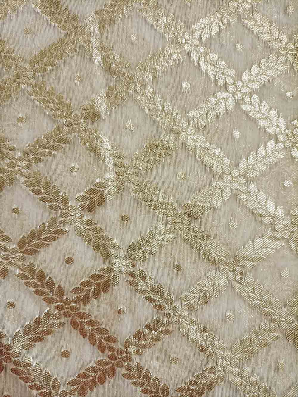 Dyeable Banarasi Chanderi Silk Fabric ( 1 Mtr ) - Luxurion World