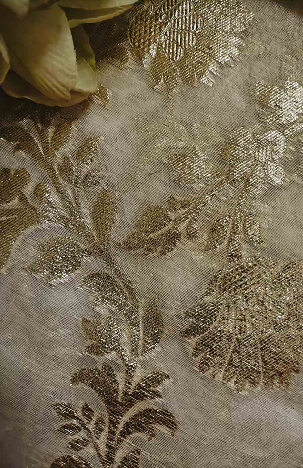 Dyeable Banarasi Chanderi Silk Fabric ( 1 Mtr ) - Luxurion World