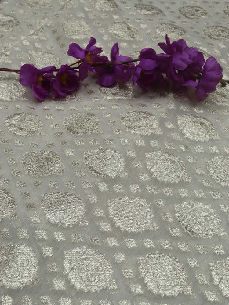 Dyeable Banarasi Chanderi Silk Fabric ( 1 Mtr ) - Luxurion World