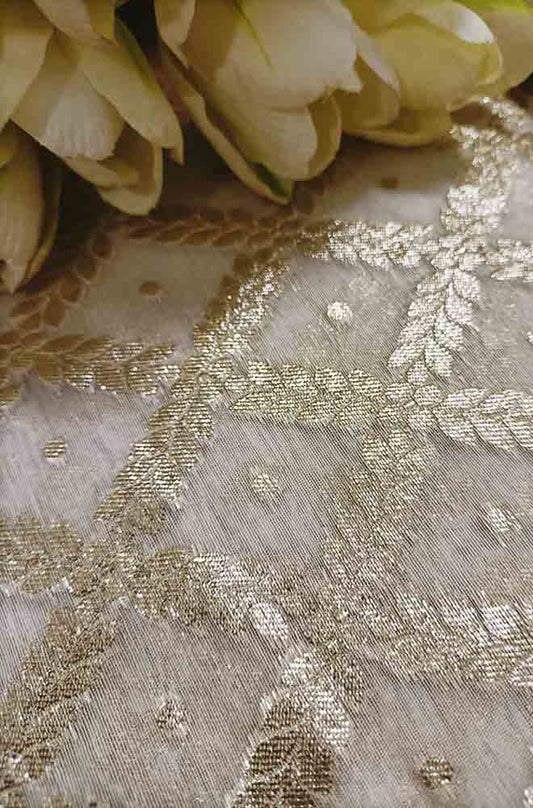 Dyeable Banarasi Chanderi Silk Fabric ( 1 Mtr ) - Luxurion World